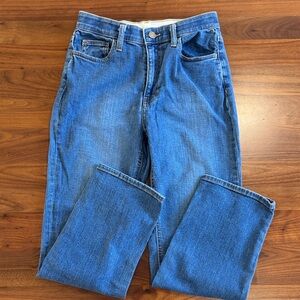 OAK + FORT Light Blue Denim High-Rise Straight Leg Jeans
